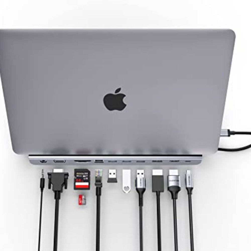 Lention C95 Docking Station Grey USB-A Cardreader Ethernet HDMI Displayport Audi